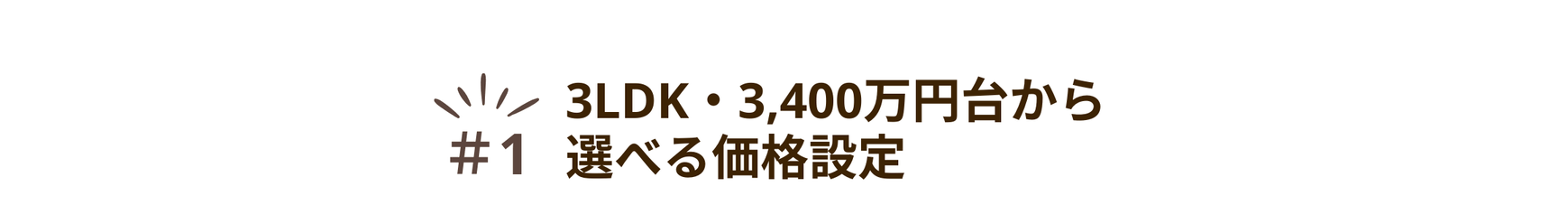 魅力①3LDK・3400万円台から選べる価格設定